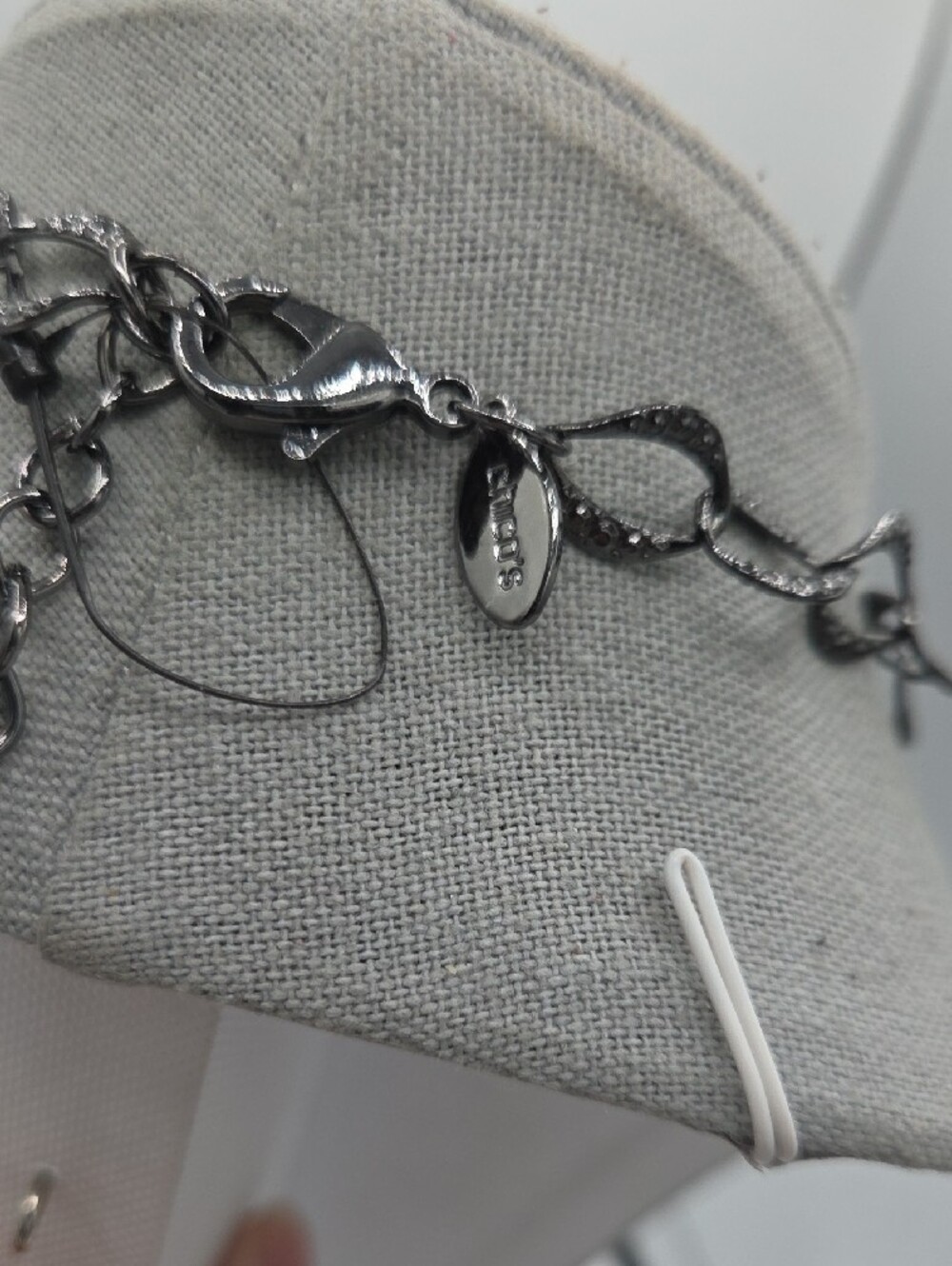 5 for $25! Chico's Mixed Metal Black Heart Charm Necklace - Picture 4 of 5